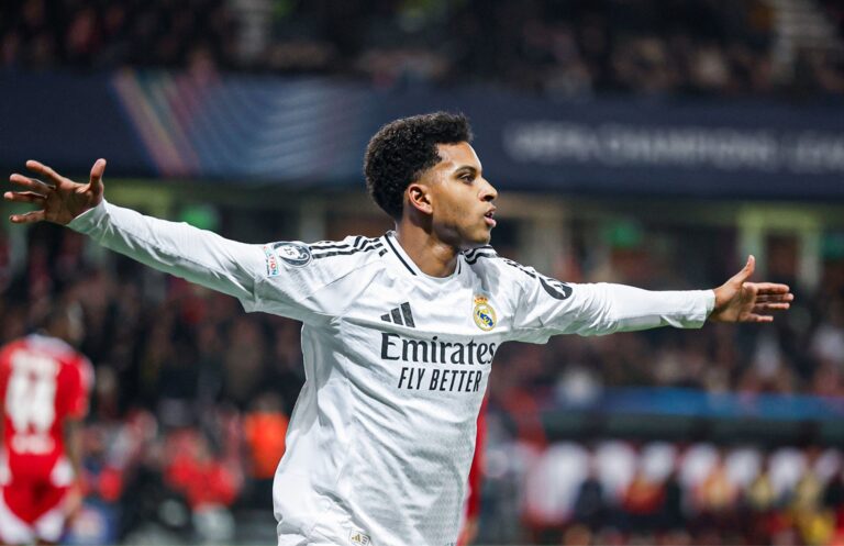 Rodrygo celebrando su gol @realmadrid
