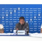 Alex Millán, Andrés Campo y Andrés Pardo en la rueda de prensa de presentación | Imagen: CD Leganés